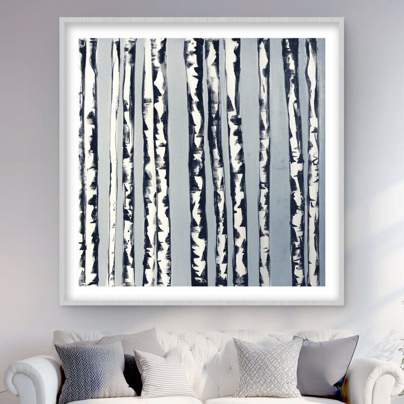 Small Birch Trees | Contemporary Framed Matted Print Decor