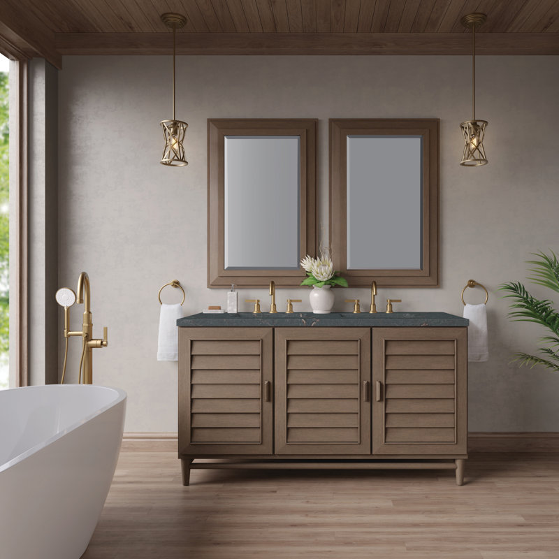 Broeder 60'' W Double Vanity, Parisien Bleu, Widespread