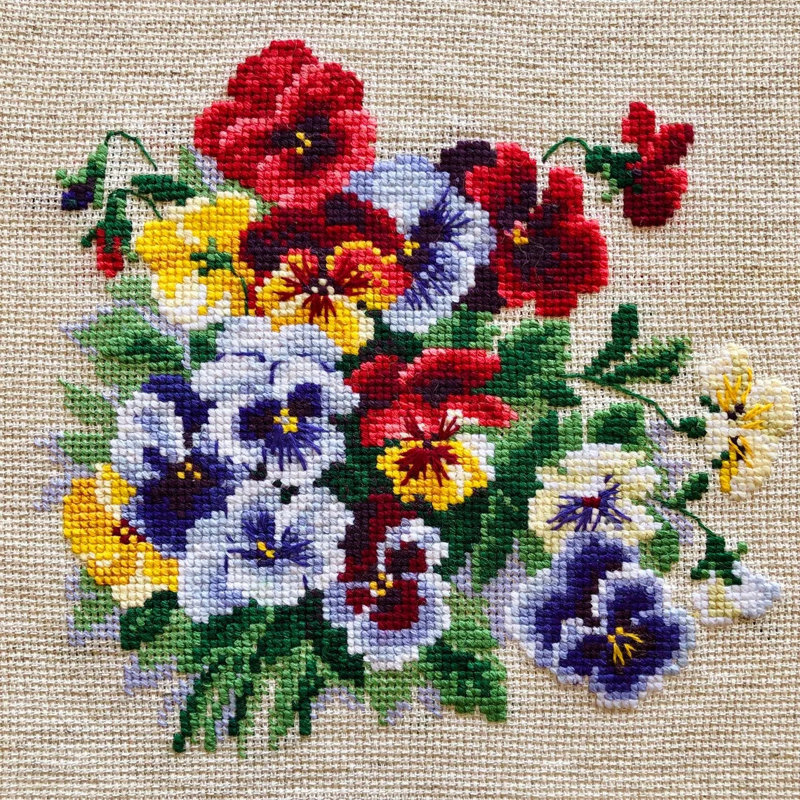  Kit de point de croix compté Pansy Medley R1516