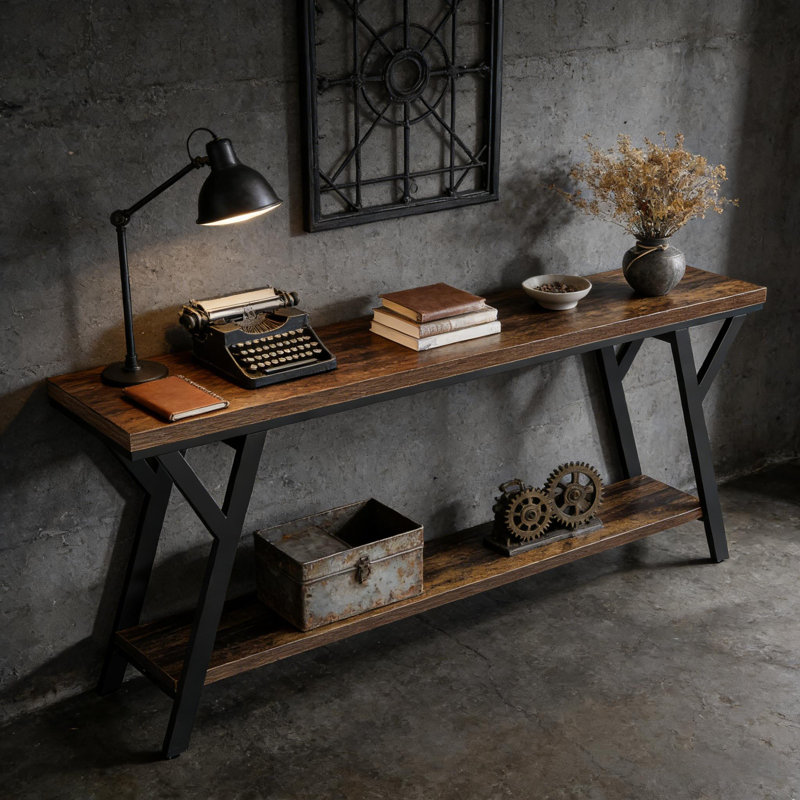 Console à 2 niveaux avec canapé, table d'appoint avec canapé d'entrée | Idée de cadeau