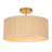 4-Light Dimmable Rattan Drum Shade Semi Flush Mount Ceiling Light with Gold Finish