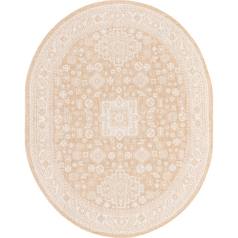 Outdoor Chand Rug Orange Color, Oval 7'10" x 10'