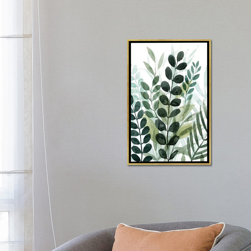 Reproduction d’art « Forest Fourragii » par Grace Popp, H 26 po x l 18 po x 1,5 po, Toile encadrée d'or, Pas de tapis