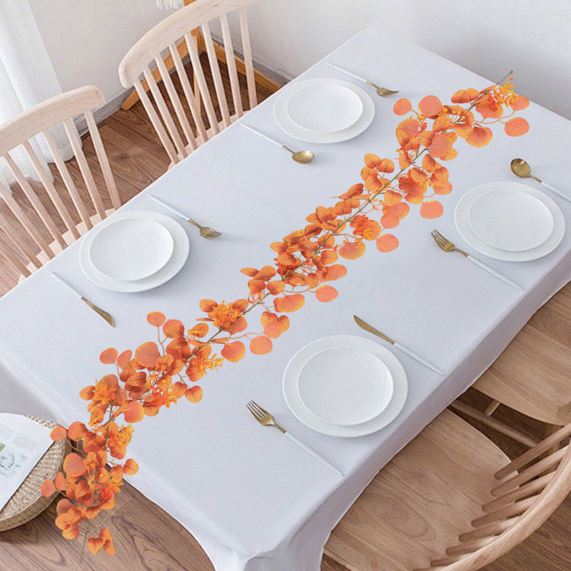 Automne couleur feuille d'argent rotin Thanksgiving Simulation feuille d'érable décoration de table en rotin Creatives Harvests