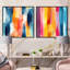 Collton - Ensemble de 2 collages carrés à formes abstraites-101860392-101860393