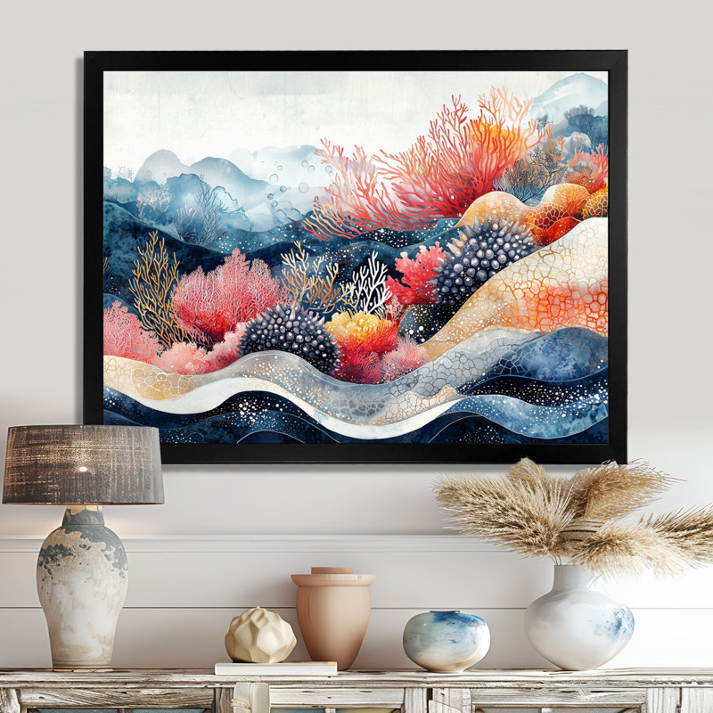 Avionce, oursin coloré dans le paysage de corail II, Reproduction encadrée d'une seule photo, H 34 po x l 44 po