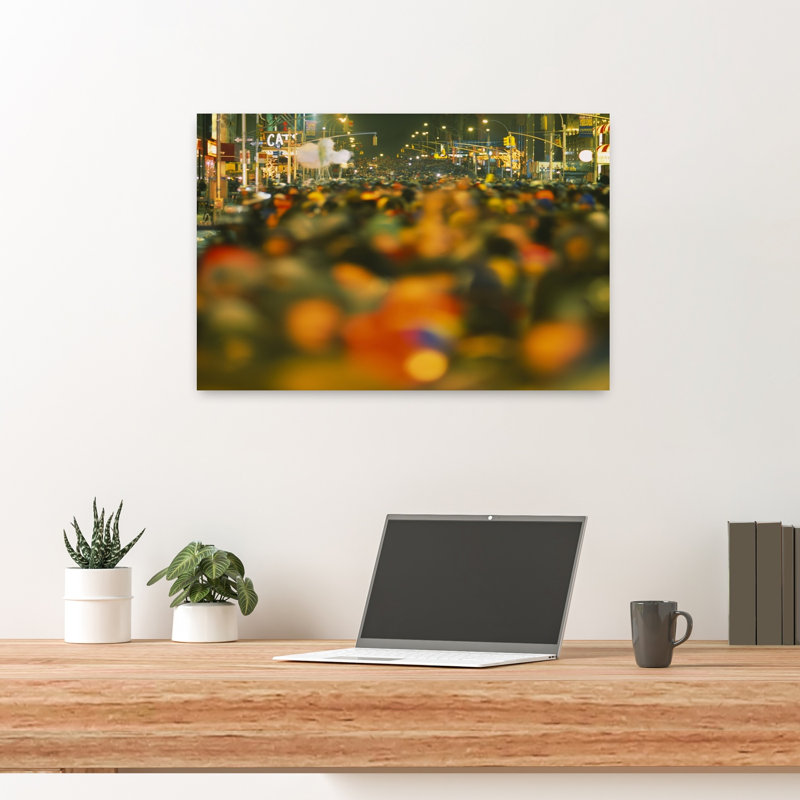 Crowd On The Street Celebrating New Year's Eve Times Square Manhattan New York City New York State USA by Jerry Driendl Photography - Wrapped Canvas Print