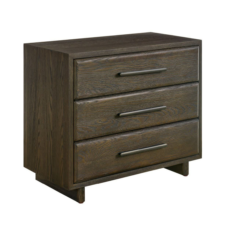 Modern 3 - Drawer Nightstand, Brown
