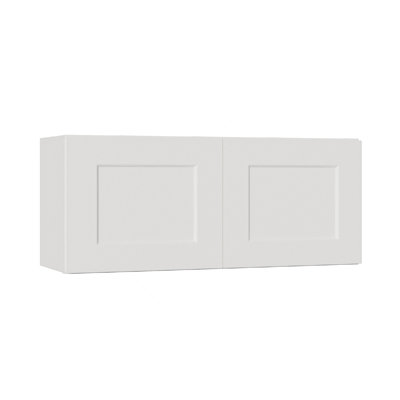 Solid Wood Shaker Short Wall Cabinet – 36"W X 12"D X 15"H, Painted White, Ready-To-Assemble (RTA) Kitchen Cabinet
