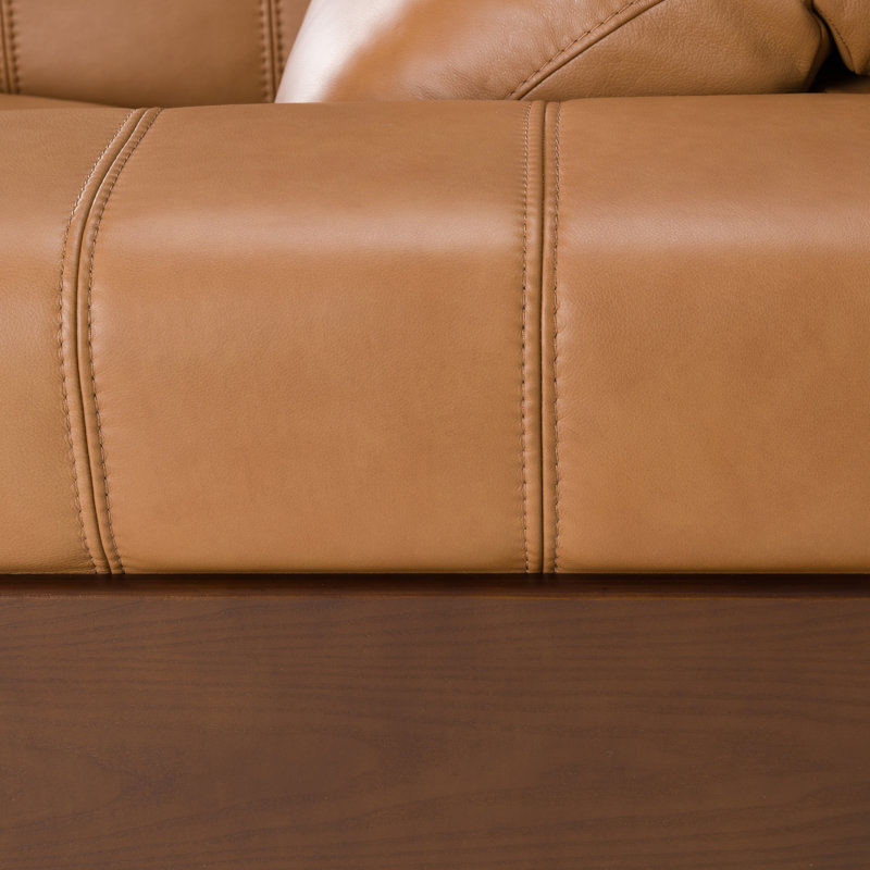 Fauteuil inclinable électrique en cuir brun Sandstone