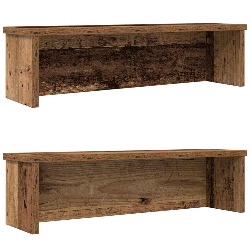 Kitchen Racks Stackable 2 Pcs 15x16 Cm, 16cm H x 60cm W x 15cm D, Old Wood