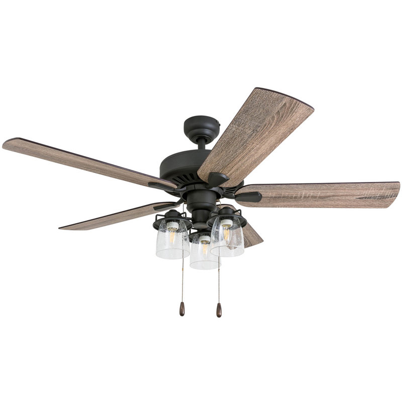 Briarcrest 52" Ceiling Fan with LED Light, Standard No Remote