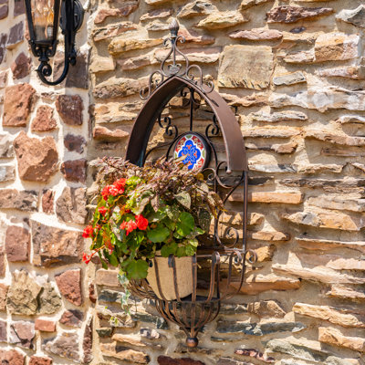 Basilica Iron & Mosaic Hanging Wall Planter
