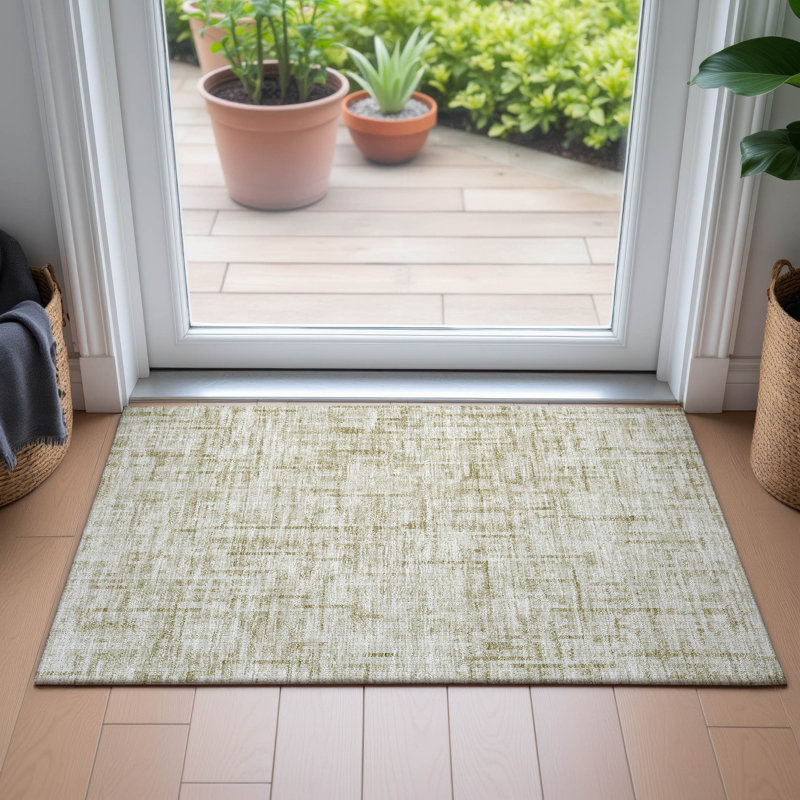 Tapis à rayures intérieur / extérieur lavable à la machine Colman ACN2130, Rectangle 1 pi 8 po x 2 pi 6 po