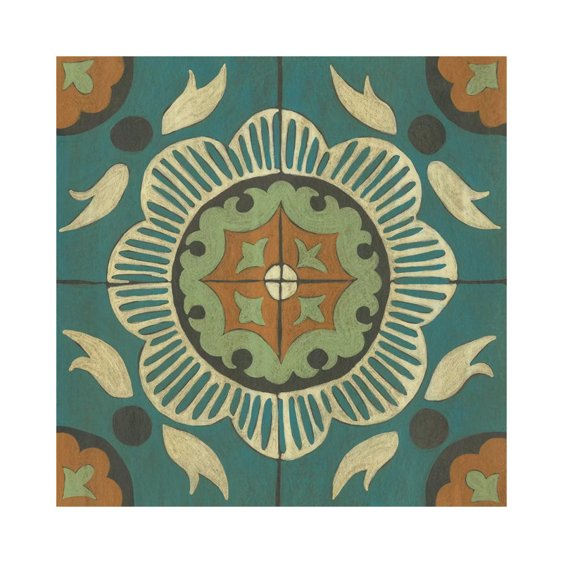 " Fraser Tile VI " by Chariklia Zarris Painting Print, 12" H x 12" W x 0.75" D