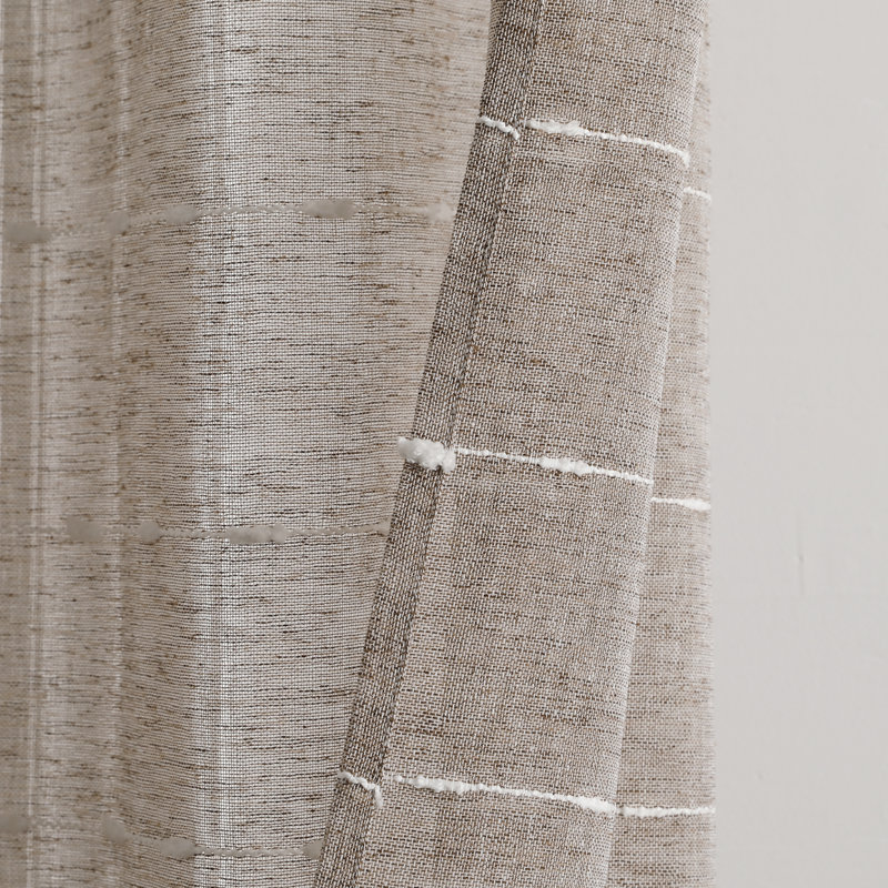 Sheer Curtain Pair, 38" W x 120" L, Brown