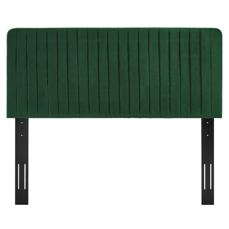 Milenna Channel Tufted Headboard, Emerald, King/California King