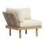 Ensemble de 7 pièces de mobilier de patio modulaire en bois d'acacia moderne, siège à corde résistant aux intempéries et table basse avec coussin moelleux
