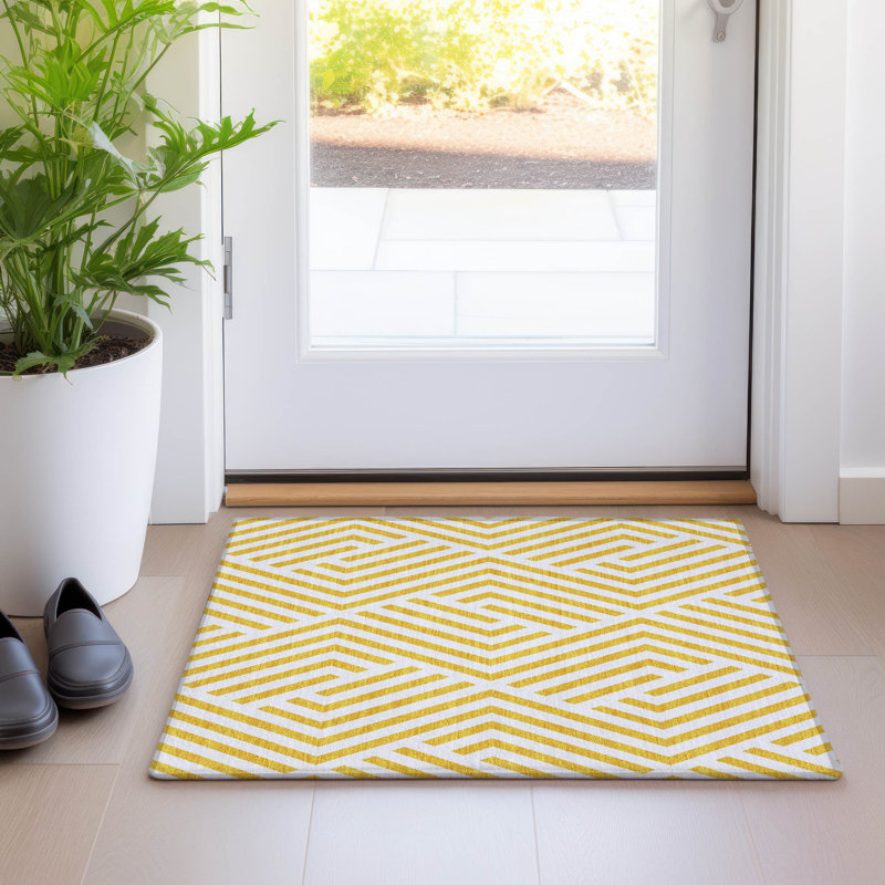 Altair Washable Geometric Indoor / Outdoor Rug, Rectangle 1'8" x 2'6"