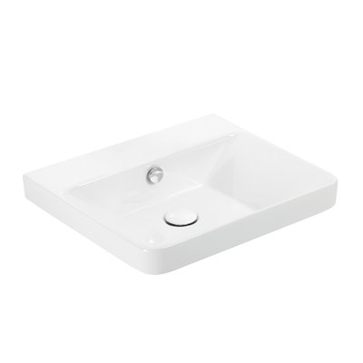 WS Bath Collections 18.1'' Ceramic Rectangular Drop-in Bathroom Sink with Overflow