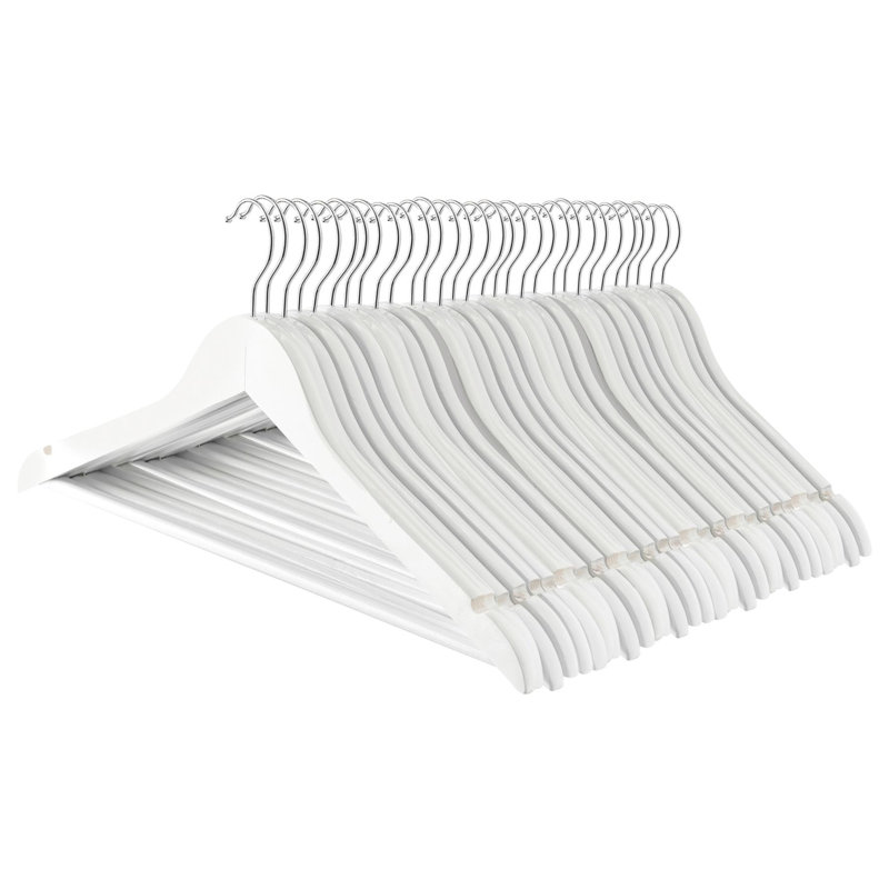 Harbour Housewares - Strong Wooden Clothes Hangers, White
