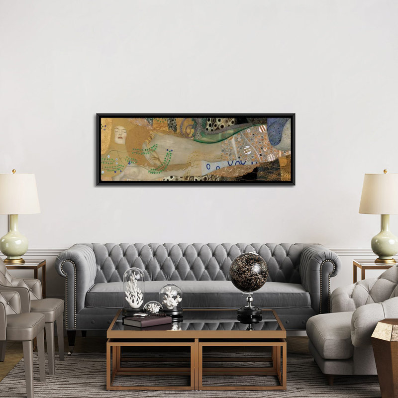 «Sea Serpents, Détail II» par Gustav Klimt, impression sur toile tendue, H 20 po x l 60 po x P 1,5 po, Toile tendue