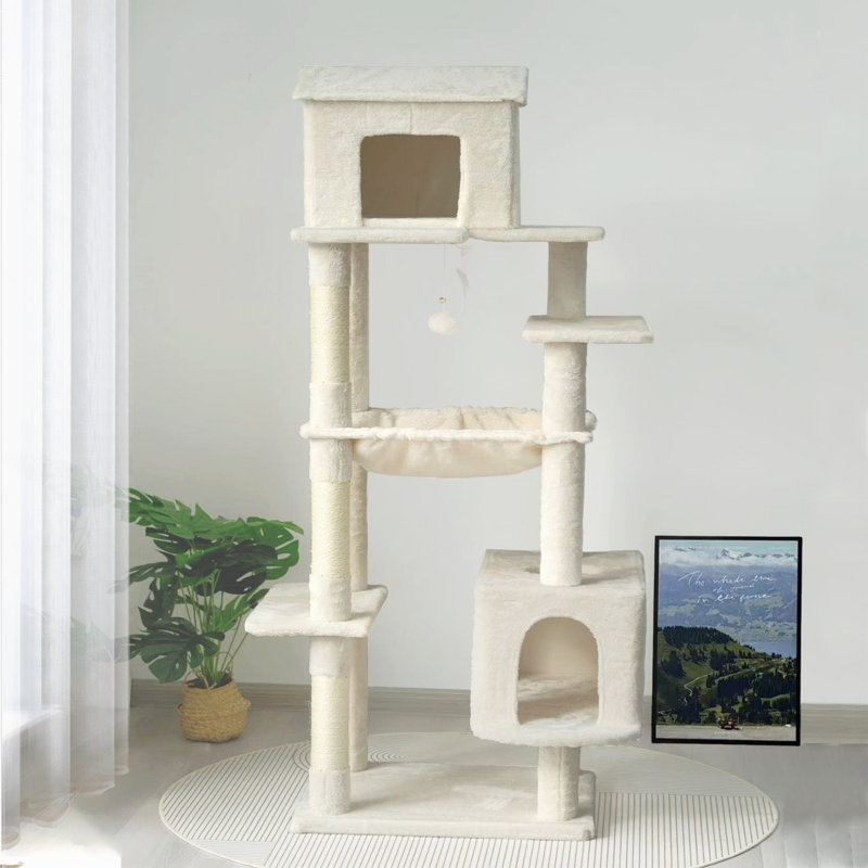 Arbre à chat multi-niveaux 63 pouces, Beige
