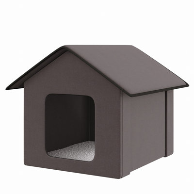Abris chauffant pour chat pour l'extérieur et l'intérieur, abri portatif pour chat, imperméable et isolé, brun