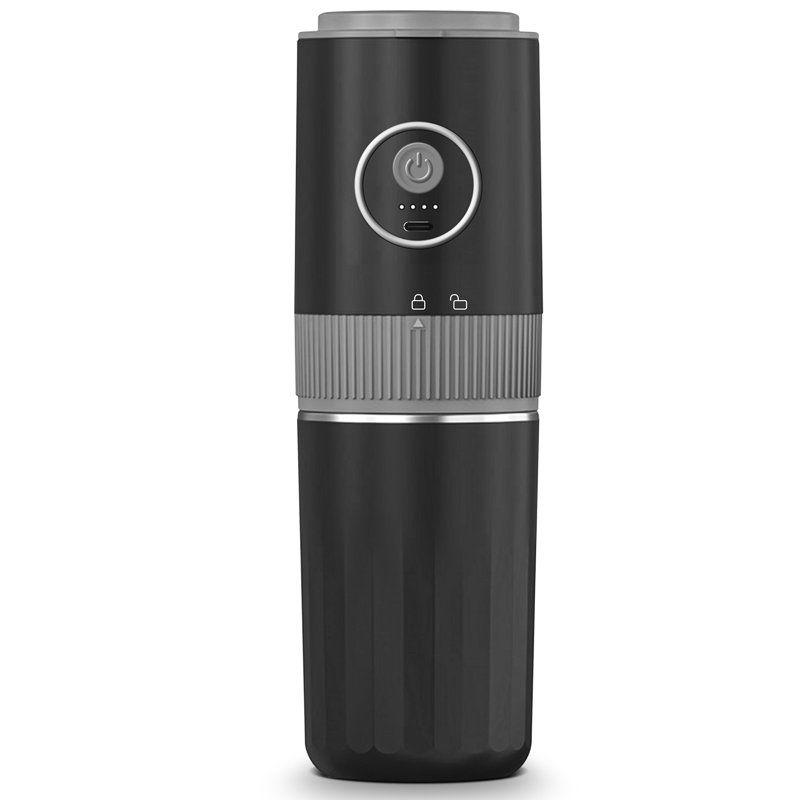 Moulin à café portatif sans fil 4-en-1 avec 9 réglages de mouture réglables, tasse à café USB-C rechargeable en acier inoxydable pour bureau de camping de voyage