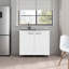 Armoire blanche avec 2 portes et 3 tablettes