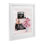 Valise Glam Time et impression encadrée de fleurs sous verre, design par Kim Allen