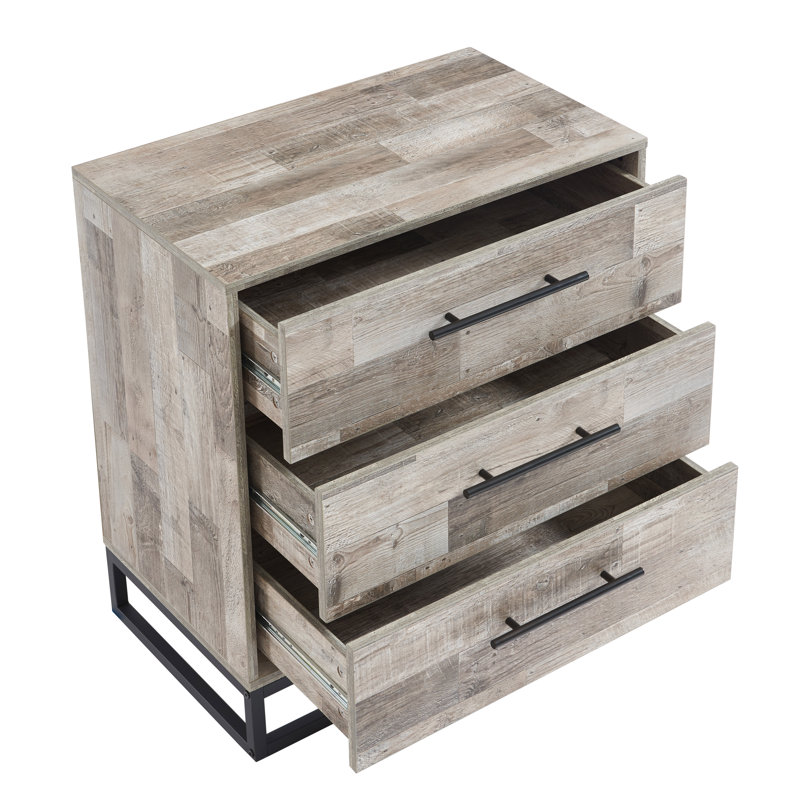 Commode 3 tiroirs Morethampstead, Gris