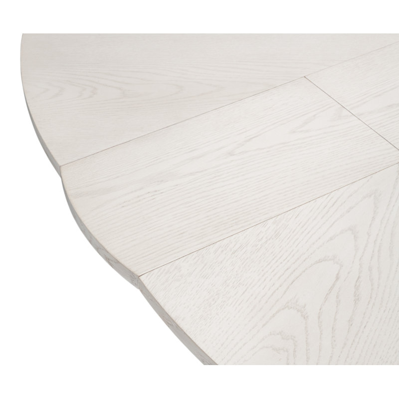 Casual Round Solid Oak Dining Table, Bleached Oak, 30"H x 64"L x 64"W