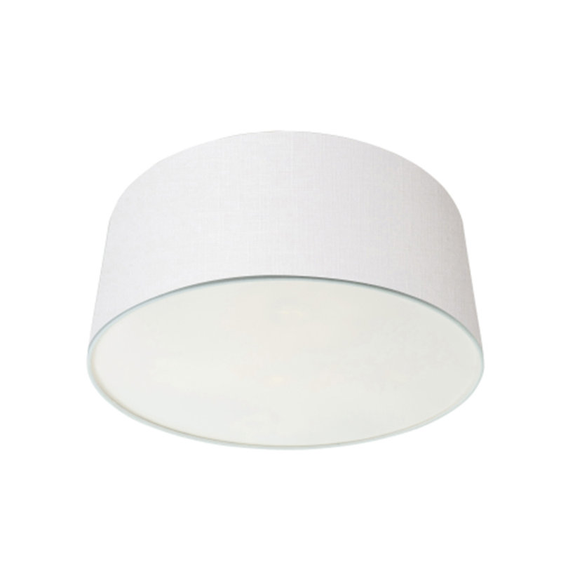 Ellington 1 - Light Silver Drum Pendant, White