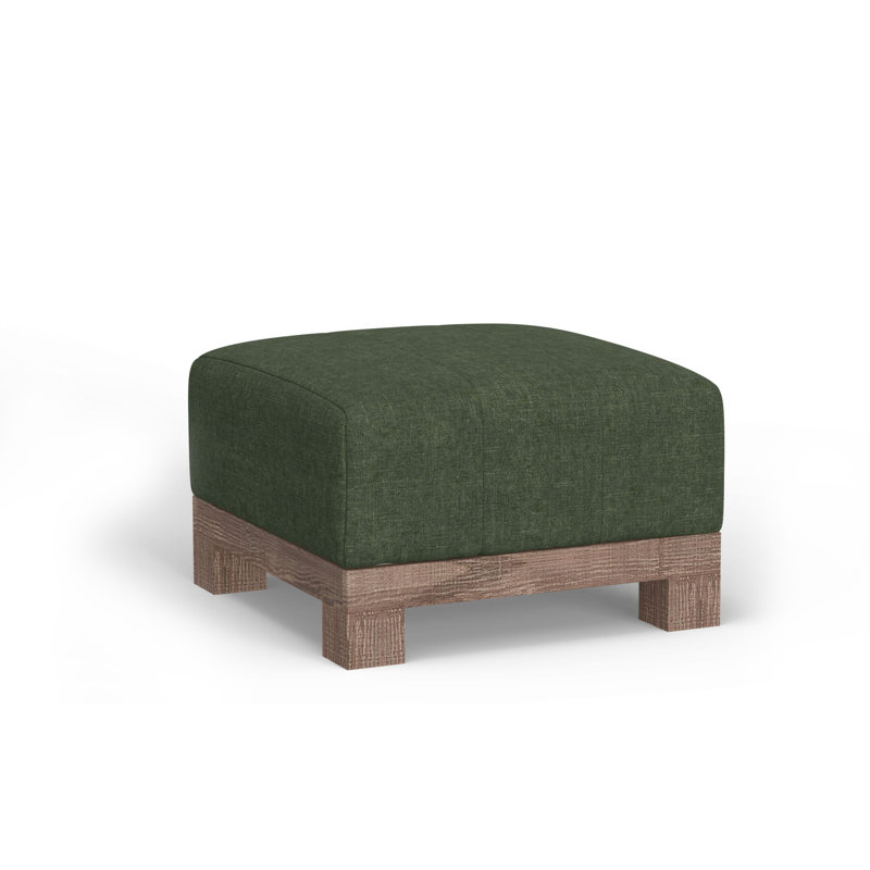 Base et cadre en bois Dobby, repose-pieds carré rembourré, Olive