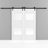 Sete Frosted Glass Barn White Doors with Installation Hardware Kit-58144866-58144855