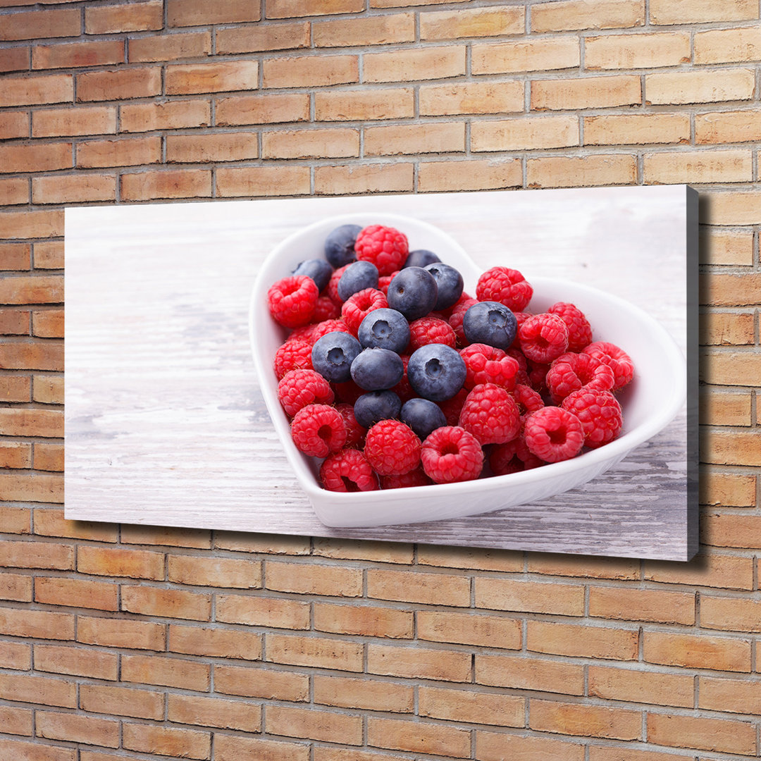 Himbeeren und Blaubeeren - Kunstdrucke auf Segeltuch