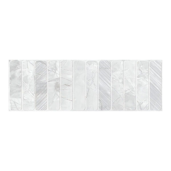 Strata 16 X 48 In. Matte Soft Gray And White Ceramic Large Format Wall Tile (15.5 Sq Ft/Case) - 3 Pack