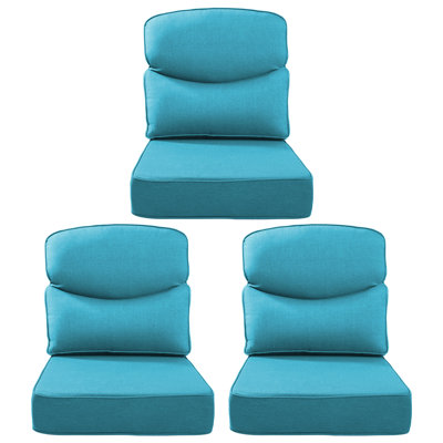 Coussins de siège Allo Luxury Smile 24 x 24 x 6, coussin de siège profond en oléfine résistant à l'eau