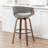 Devlin Linen Fabric Upholstered Swivel Mid-Century Stool-674628397