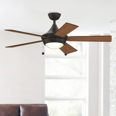 Lawney 5 - Blade LED Standard Ceiling Fan with Pull Chain and Light Kit Included