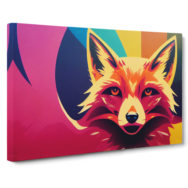 Classic Abstract Fox - Wrapped Canvas Print, 35cm H x 50cm W x 3cm D
