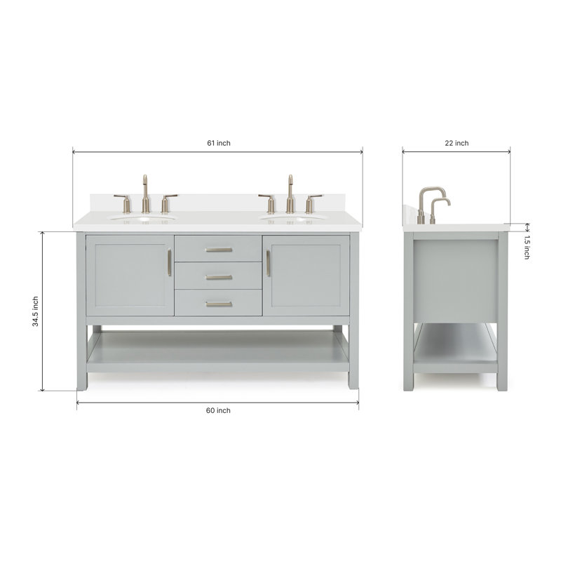 Bayhill Double Vanity, Gray