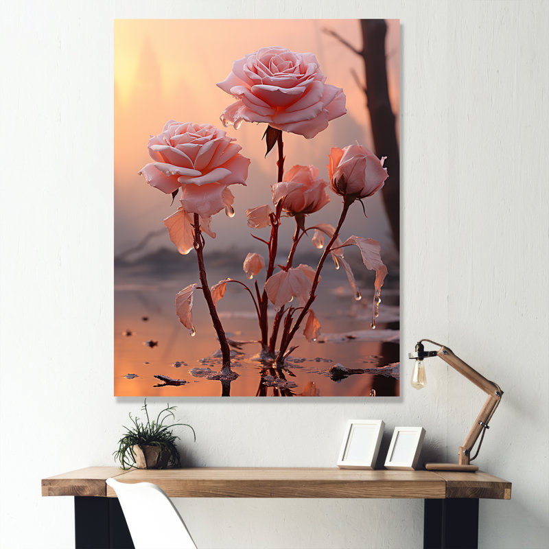 Resilliant Roses Sunlight sur impression sur toile, Toile tendue, H 20 po x l 12 po x P 1 po