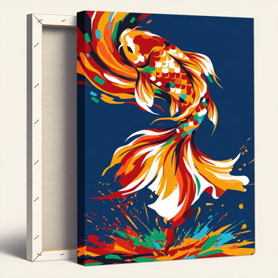 Ensemble de 1 tableau sur toile Koi coloré