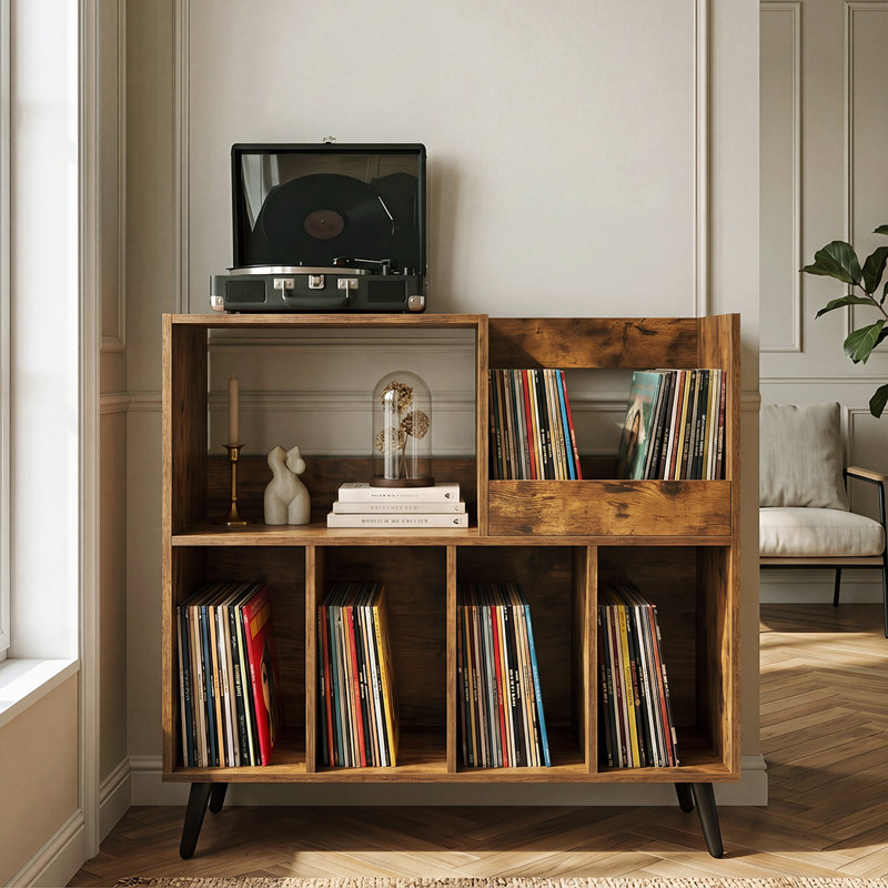 82.6 cm H Media Shelves, Brown