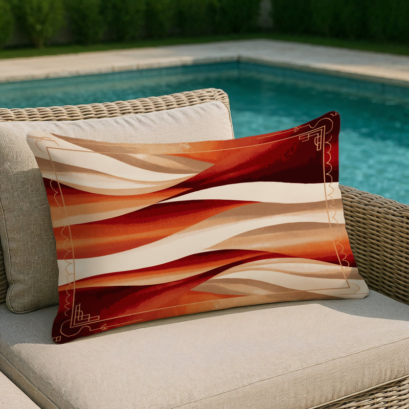 Ochre Peaks Indoor And Outdoor Throw Pillow, Rectangle 14"H x 20"W