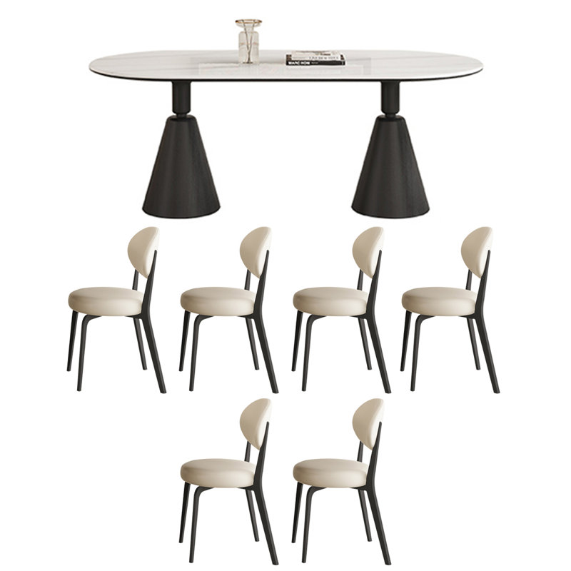 French rock dining table and chair combination