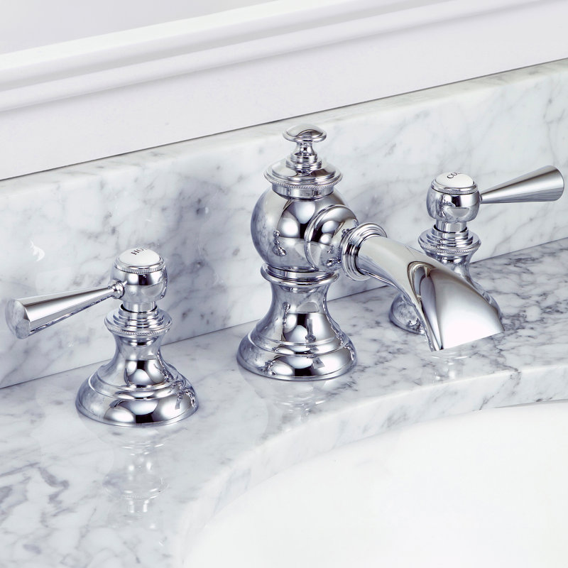 Erath 2-handle Bathroom Faucet with Drain Assembly, Chrome, Lever