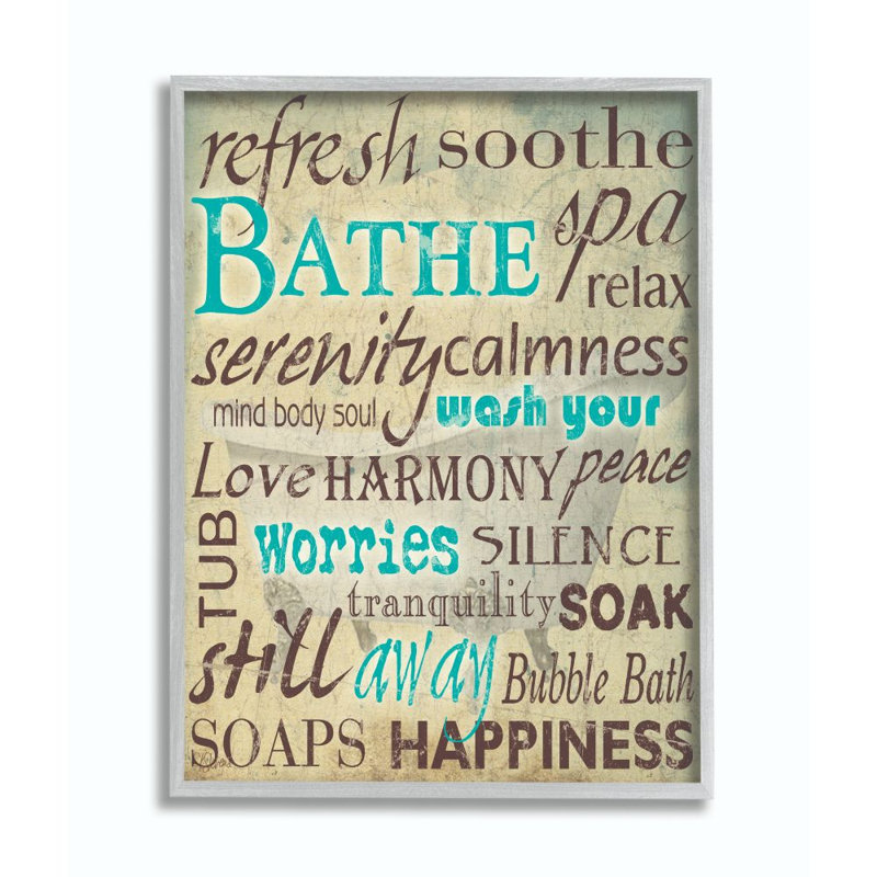 Bathe Was Your Worries, L 16 po x H 20 po, Estampe numérique Farmhouse